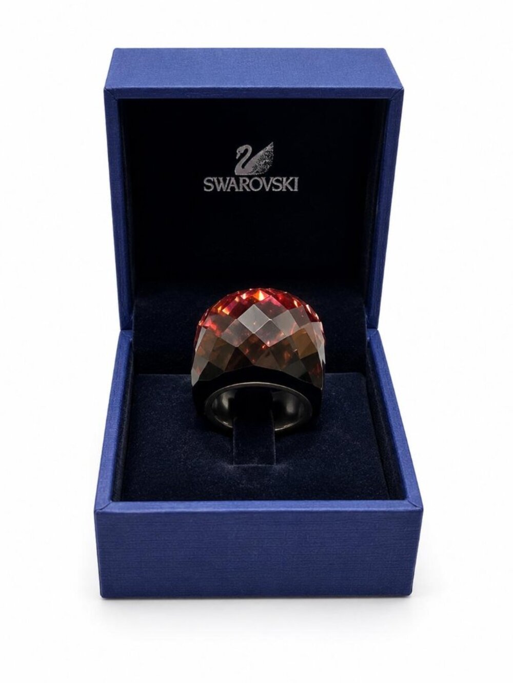 Swarovski Nirvana Red Crystal Cocktail Ring – Size 52